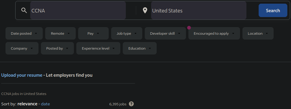 CCNA job postings on Indeed