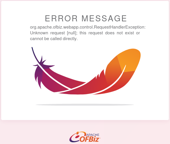 Apache OFBiz error message