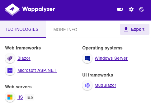 Blazorized wappalyzer