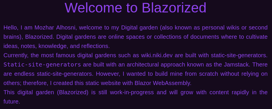 Blazorized website