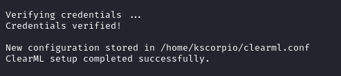 ClearML successful configuration