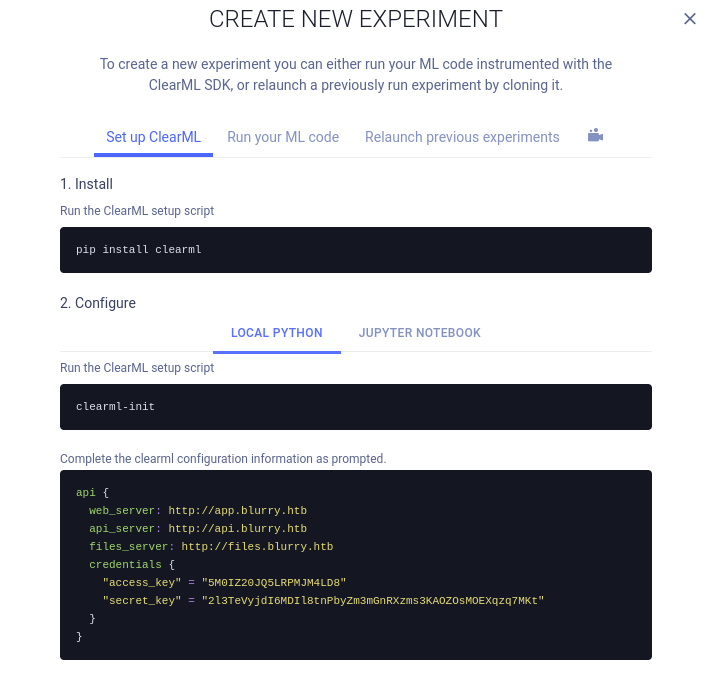 ClearML configuartion steps