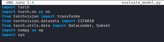 evaluate_model script import functions