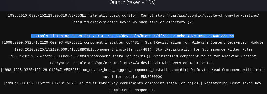 Browser instance spawned