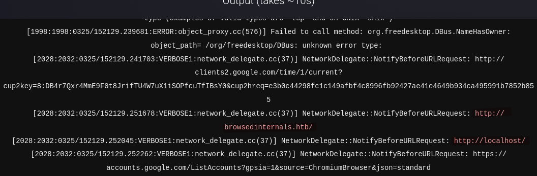 Browsed internal host