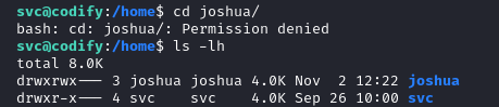 Access to Joshua directory denied