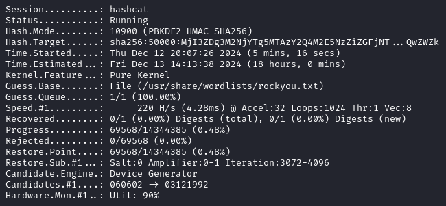 hashcat cracking process taking too long