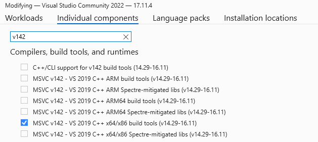 v142 build tools