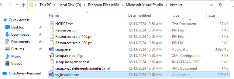 vs installer