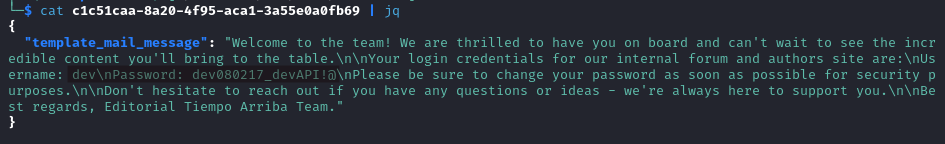 dev credentials