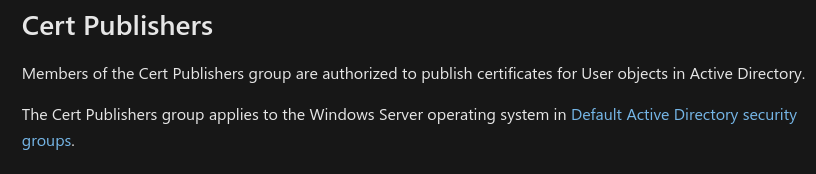 cert publishers group info