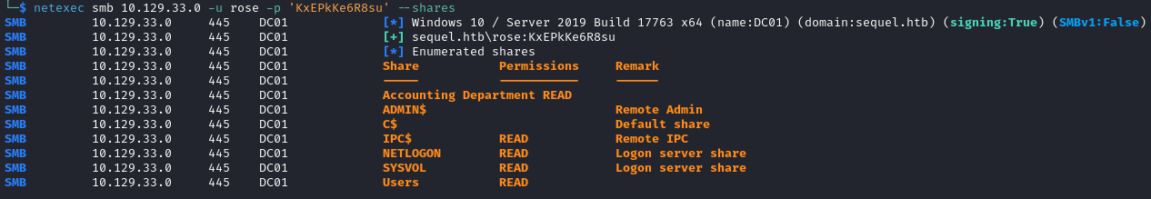 SMB shares enumeration