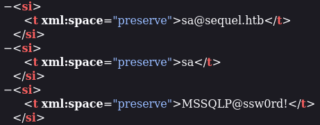 sa account credentials