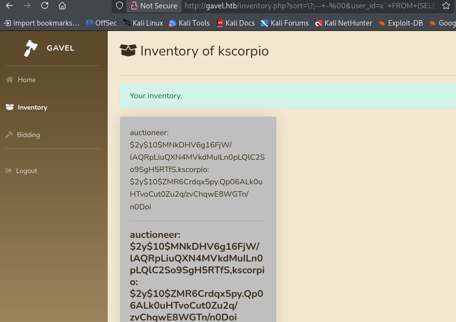 leaked database data