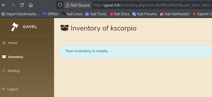 Gavel empty directory