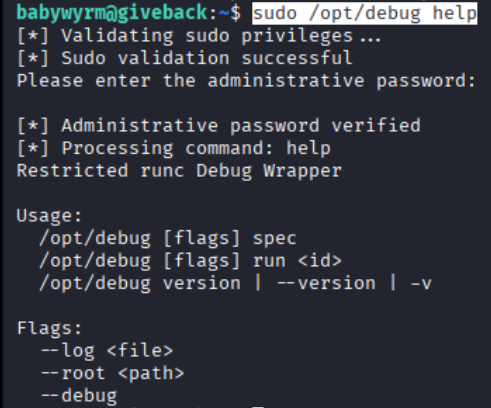 Giveback debug script