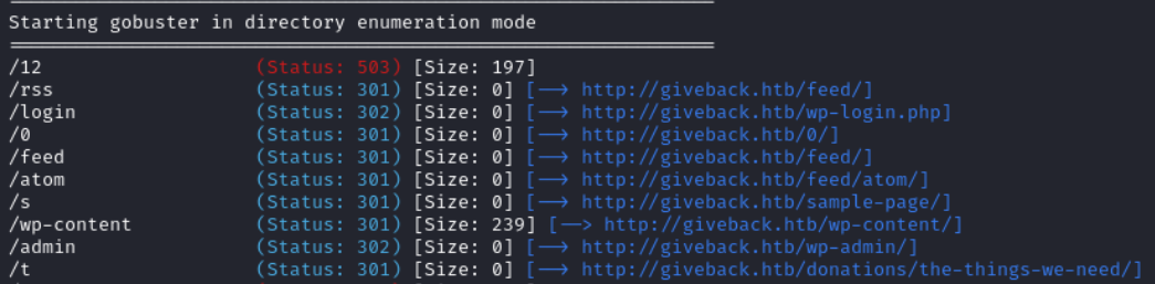 Giveback gobuster