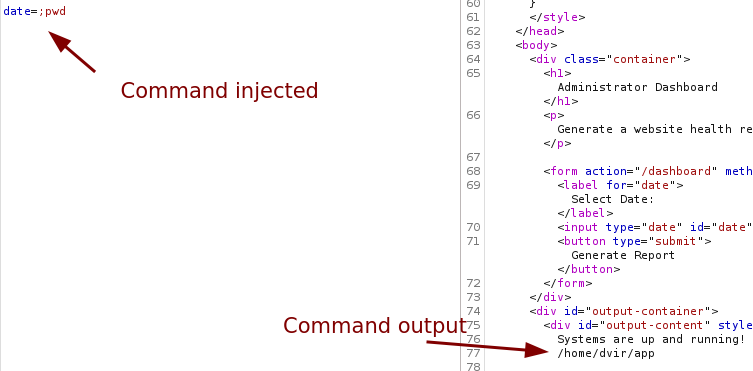 Command Injection verified