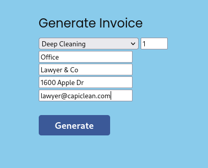 IClean invoice generator