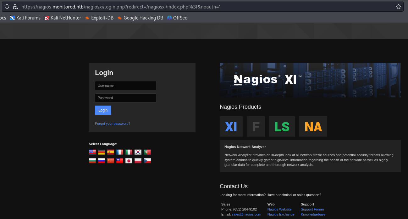 Nagios-login-XI