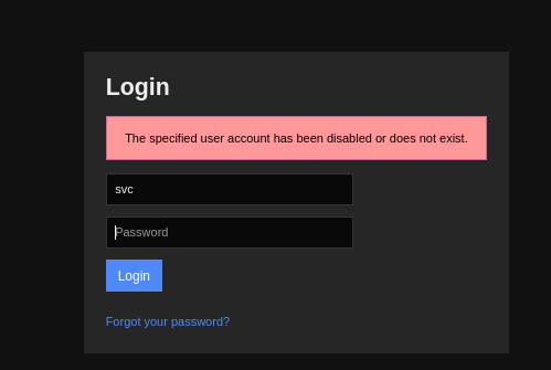 NagiosXI login attempt failed