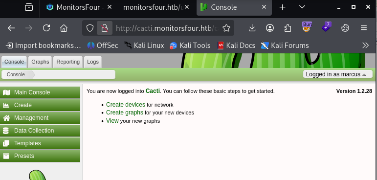 cacti dashboard