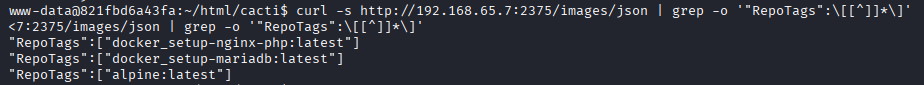 Docker images enumeration