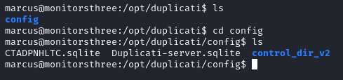 Duplicati database file