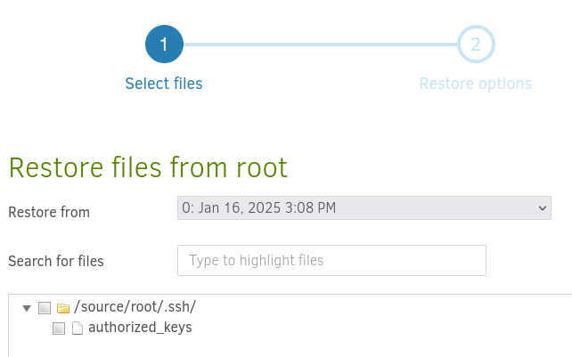 root SSH directory