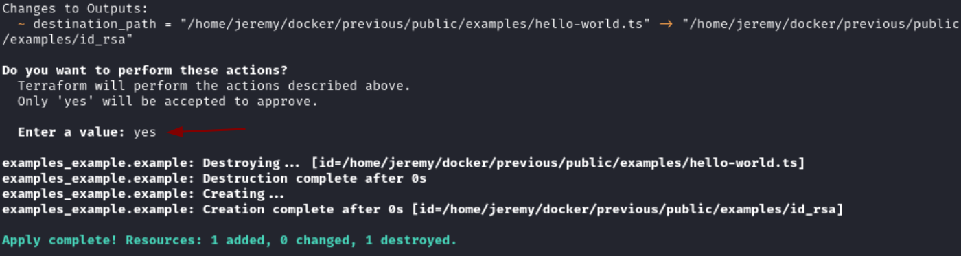 Terraform script run