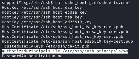 SSH principal file