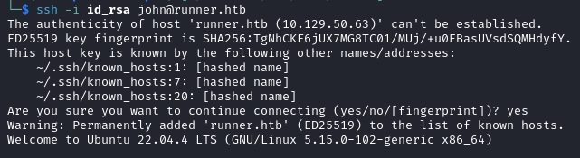 SSH admin login