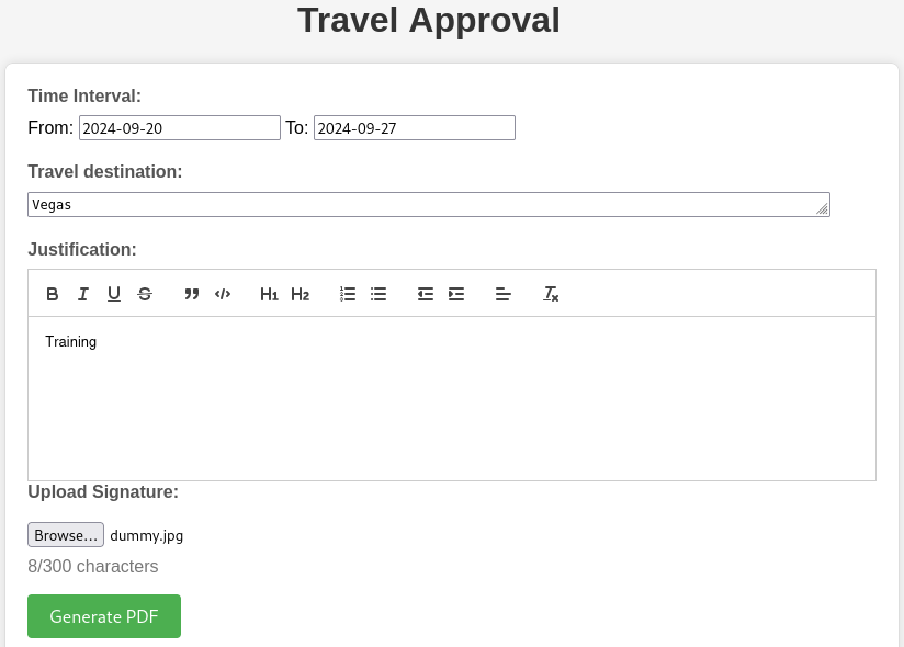 Travel Approval