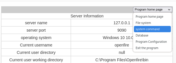 Openfire system command