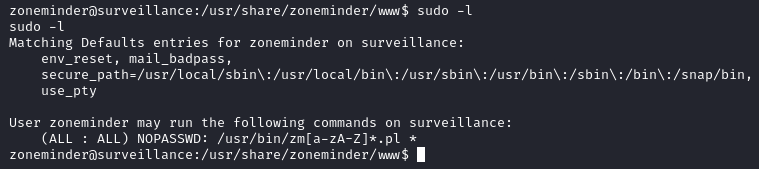 sudo -l command