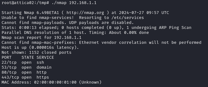 nmap default gateway scan