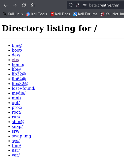 Directories on the server