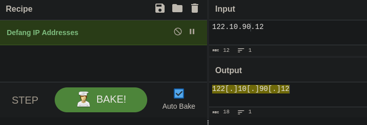 Defanged IP address