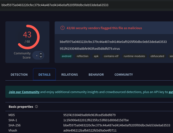 sha1 android file hash