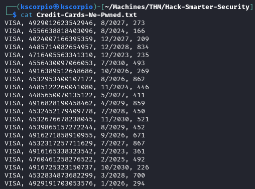 Fake credit cards numbers